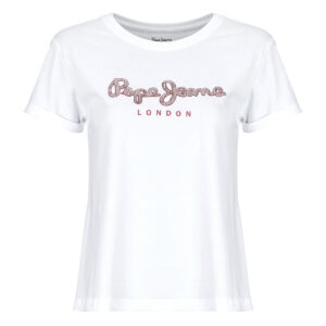 Camiseta blanca de manga corta Pepe Jeans NADDA para mujer