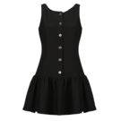 Short dress MICHAEL Michael Kors BTN FNT DROP WAIST MINI Black Women's Short Dresses - 1