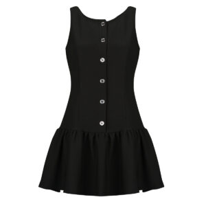 Abito corto MICHAEL Michael Kors BTN FNT DROP WAIST MINI Nero Abiti corti Donna