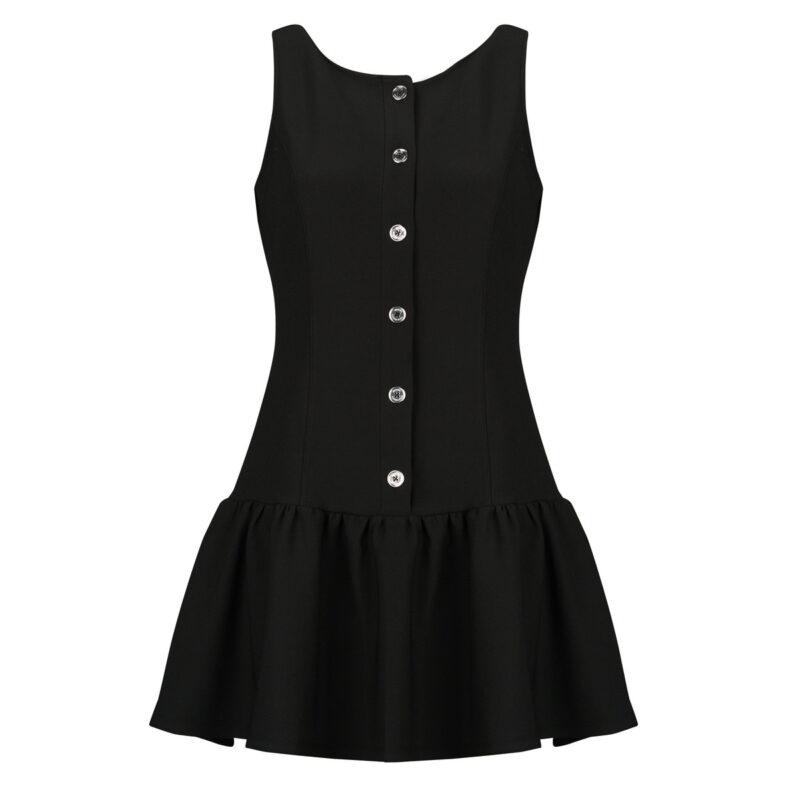 Short dress MICHAEL Michael Kors BTN FNT DROP WAIST MINI Black Women's Short Dresses - 1