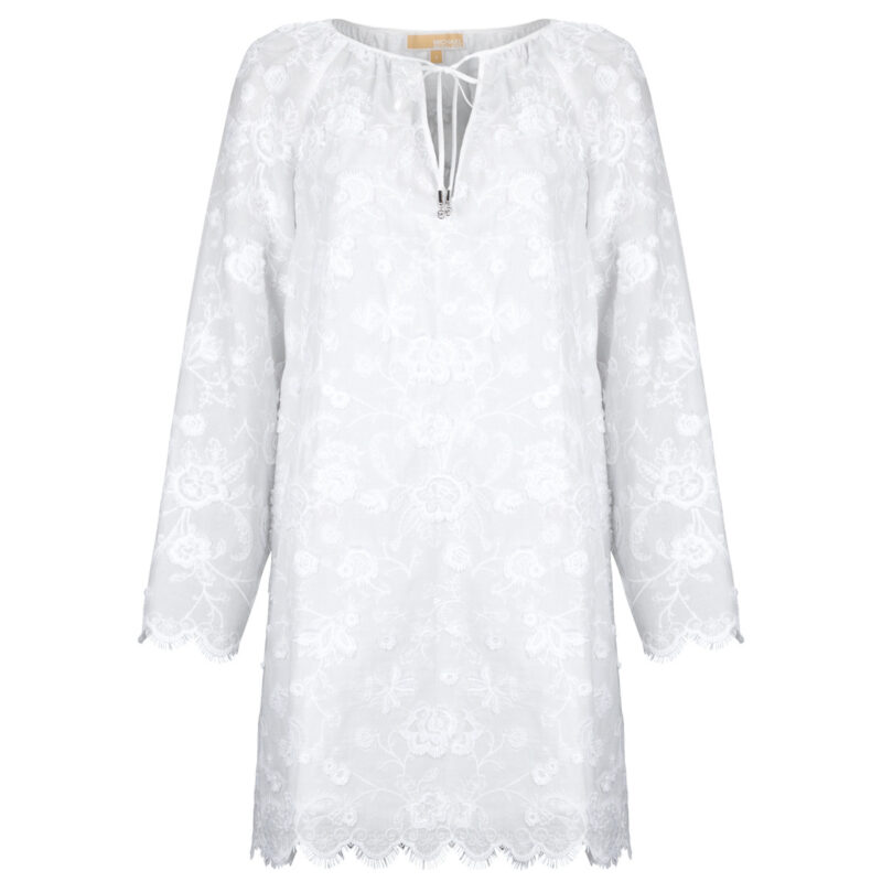 Short dress MICHAEL Michael Kors V NECK DRESS White Short Dresses Women - 1