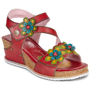 Laura Vita BONITO 39 Rosso Sandali con zeppa Donna