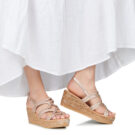 Les Petites Bombes NIZA Oro Sandali con zeppa Donna - 8