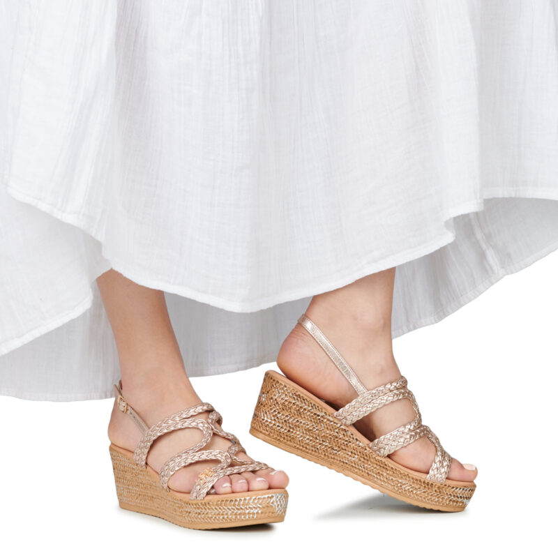 Les Petites Bombes NIZA Oro Sandali con zeppa Donna - 8