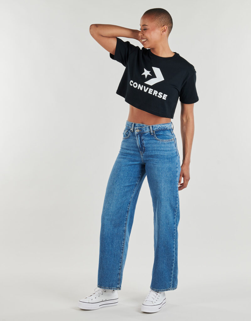 T-shirt Converse STAR CHEVRON SPORTY CROP TEE Nero T-shirt maniche corte Donna - 3