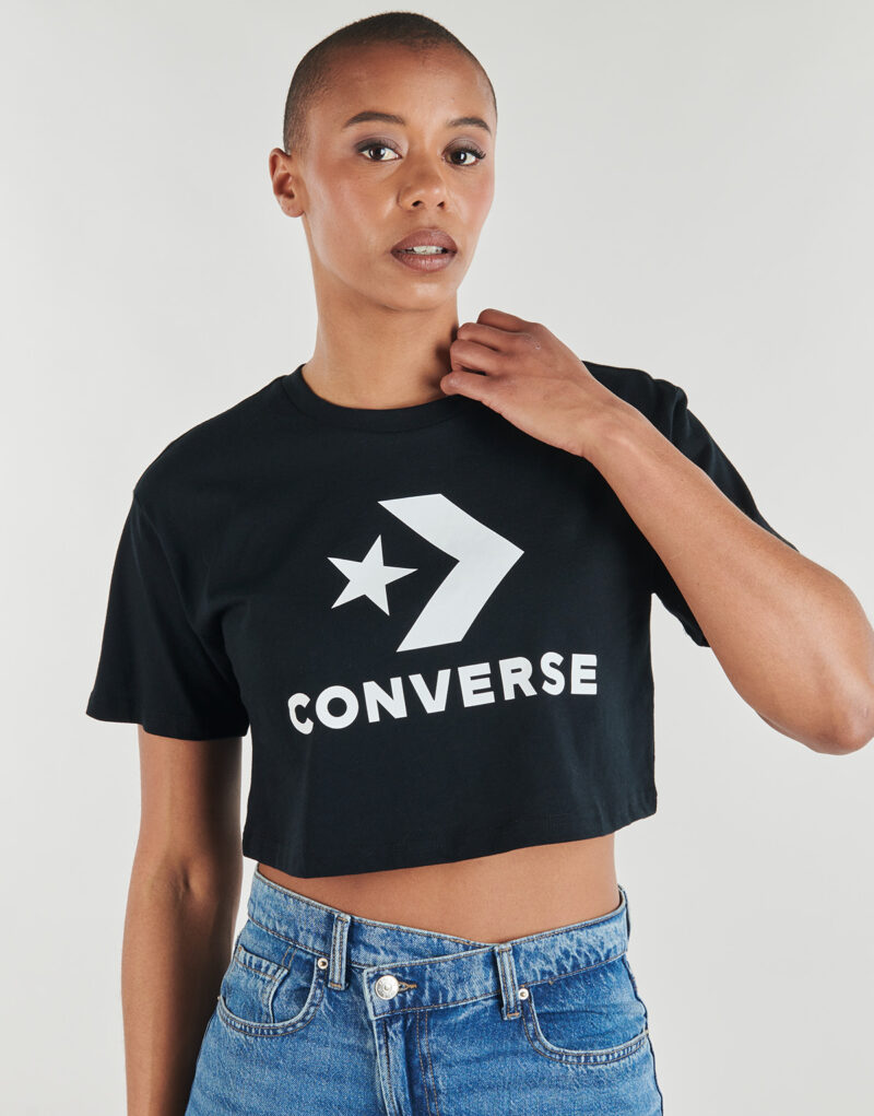 T-shirt Converse STAR CHEVRON SPORTY CROP TEE Nero T-shirt maniche corte Donna - 5