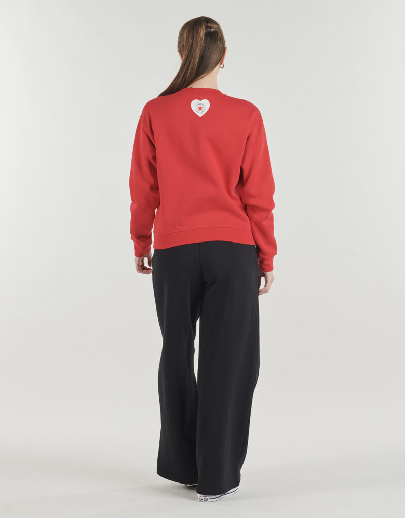 Felpe Converse LOVE LACES CREW Rosso Felpe Donna - 4
