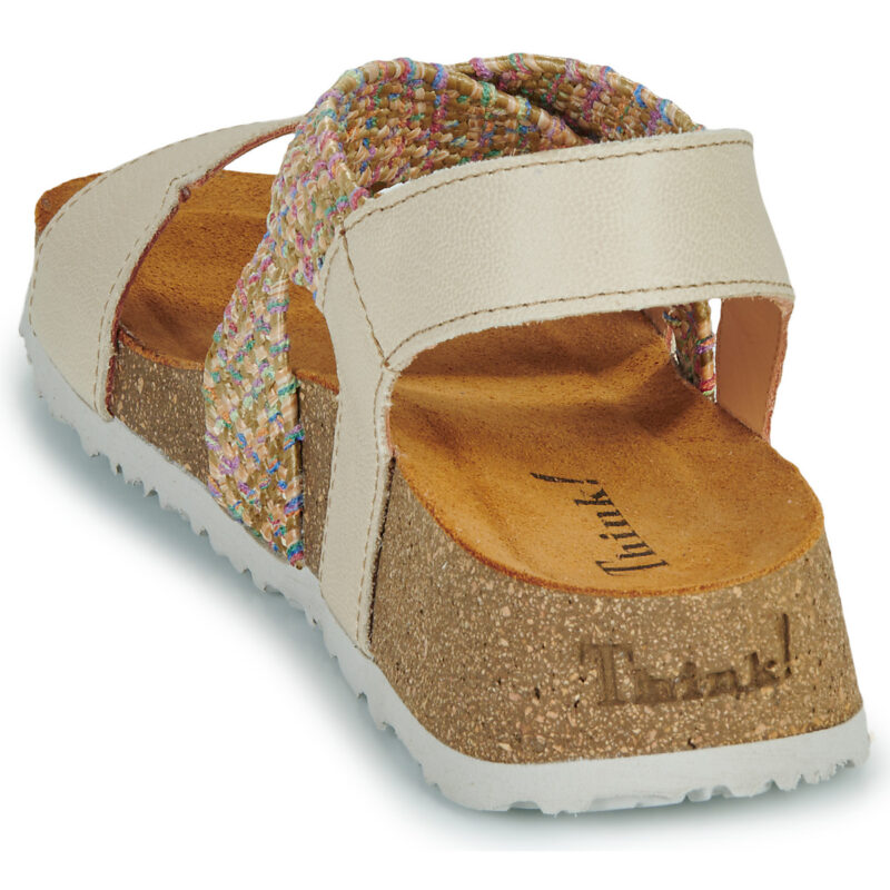 Think KOAK Beige Sandali con zeppa Donna - 5
