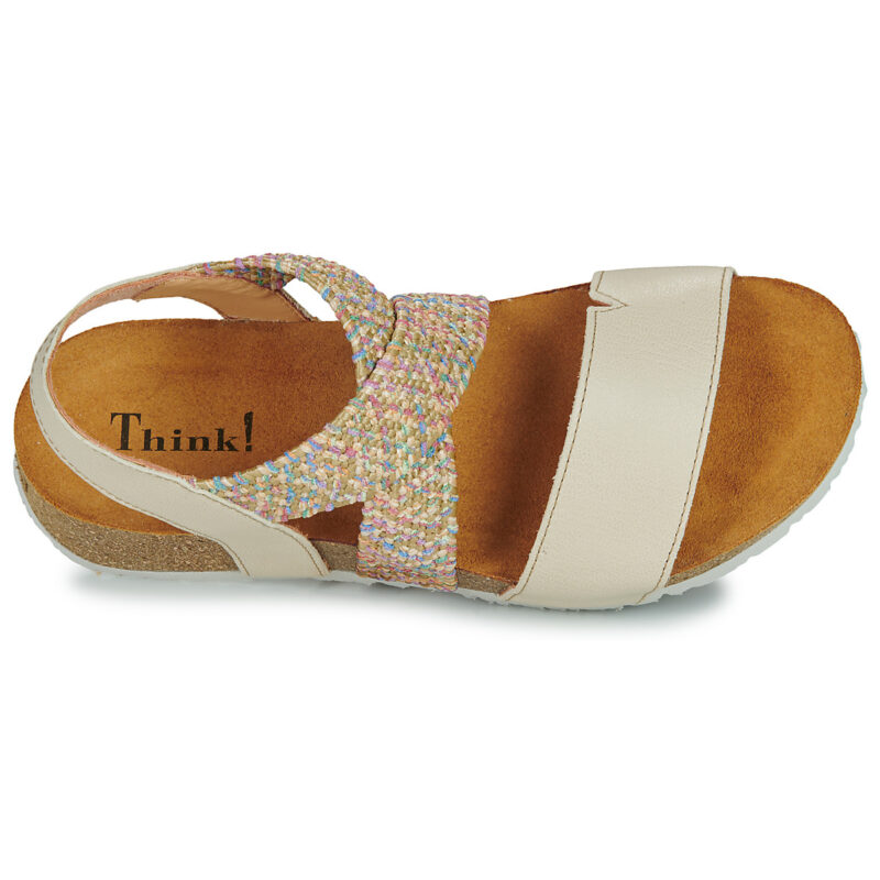 Think KOAK Beige Sandali con zeppa Donna - 6