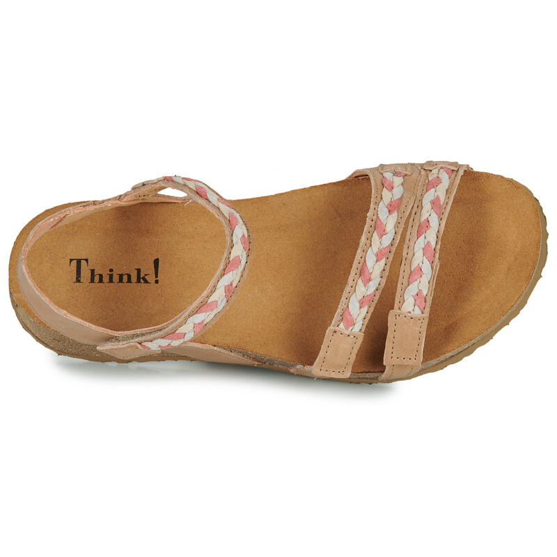 Think KOAK Beige Sandali con zeppa Donna - 6