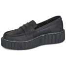 TUK VINTAGE CREEPER Schwarze Damenmokassins - Gr&ouml;&szlig;e 4