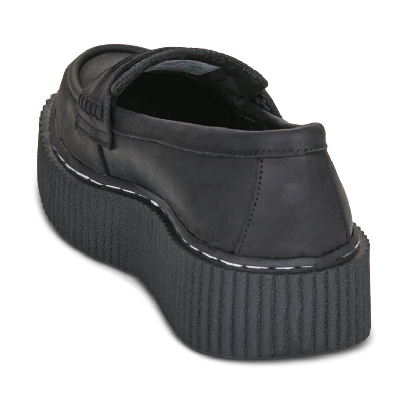 TUK VINTAGE CREEPER Schwarze Damenmokassins - Gr&ouml;&szlig;e 5