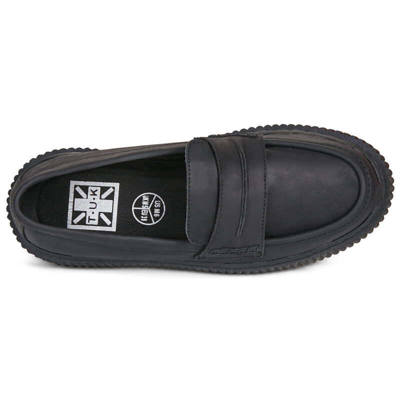 TUK VINTAGE CREEPER Schwarze Damenmokassins - Gr&ouml;&szlig;e 6