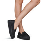 TUK VINTAGE CREEPER Schwarze Damenmokassins - Gr&ouml;&szlig;e 8