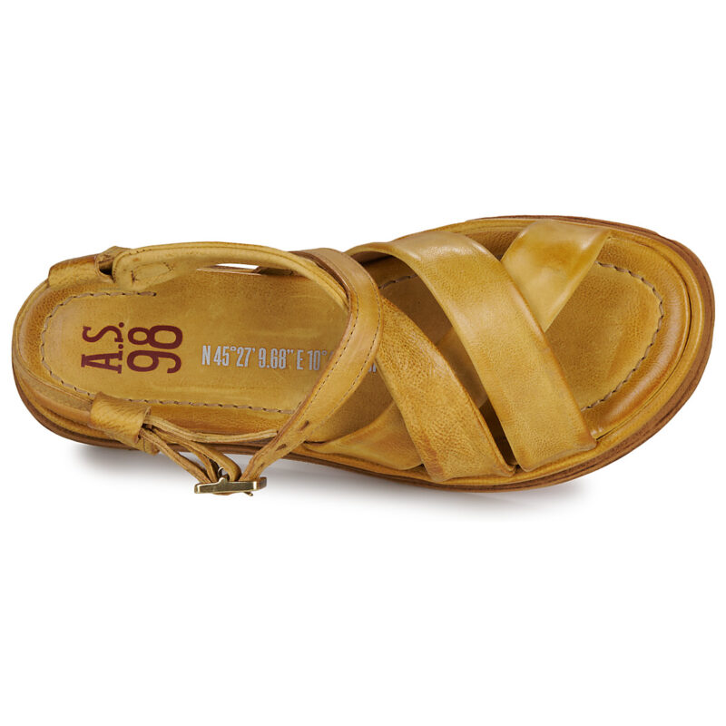Airstep AS98 L&ouml;ffelriemen-Sandalen f&uuml;r Damen, gelb, niedrig - Gr&ouml;&szlig;e 6