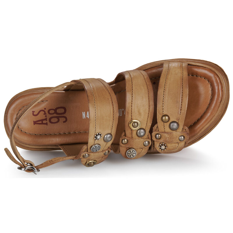 Airstep AS98 SPOON SANDAL JEWEL Braune Damen-Sandalen mit niedrigem Schaft - Gr&ouml;&szlig;e 6