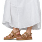 Airstep AS98 SPOON SANDAL JEWEL Braune Damen-Sandalen mit niedrigem Schaft - Gr&ouml;&szlig;e 8