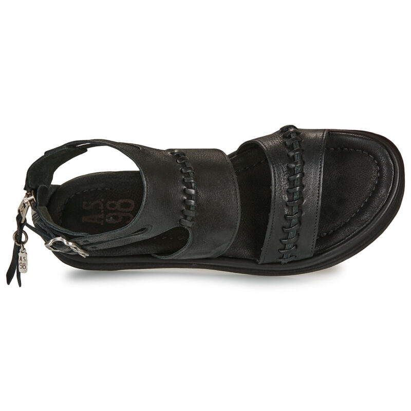 Airstep / AS98 SPOON Schwarze flache Sandalen f&uuml;r Damen - Gr&ouml;&szlig;e 6