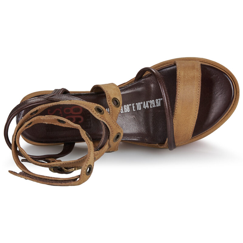 Airstep / A.S.98 LAGOS STUD Braun Keilabsatz Sandalen Damen - 6
