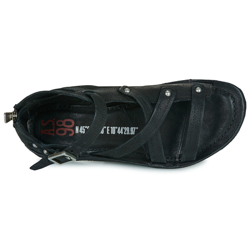 Airstep / A.S.98 RAMOS COUV Noir Sandales plates Femme - 6