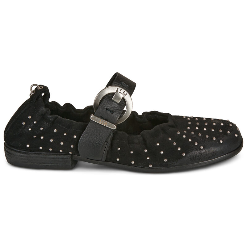 Airstep AS98 ZANNA BALLET Schwarze flache Sandalen f&uuml;r Damen - Gr&ouml;&szlig;e 2