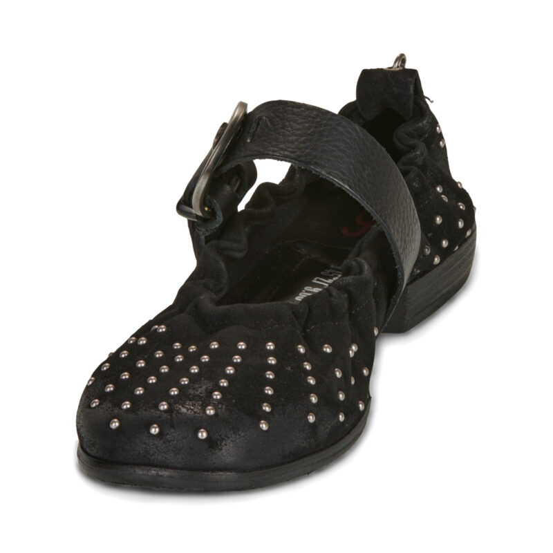 Airstep AS98 ZANNA BALLET Schwarze flache Sandalen f&uuml;r Damen - Gr&ouml;&szlig;e 3