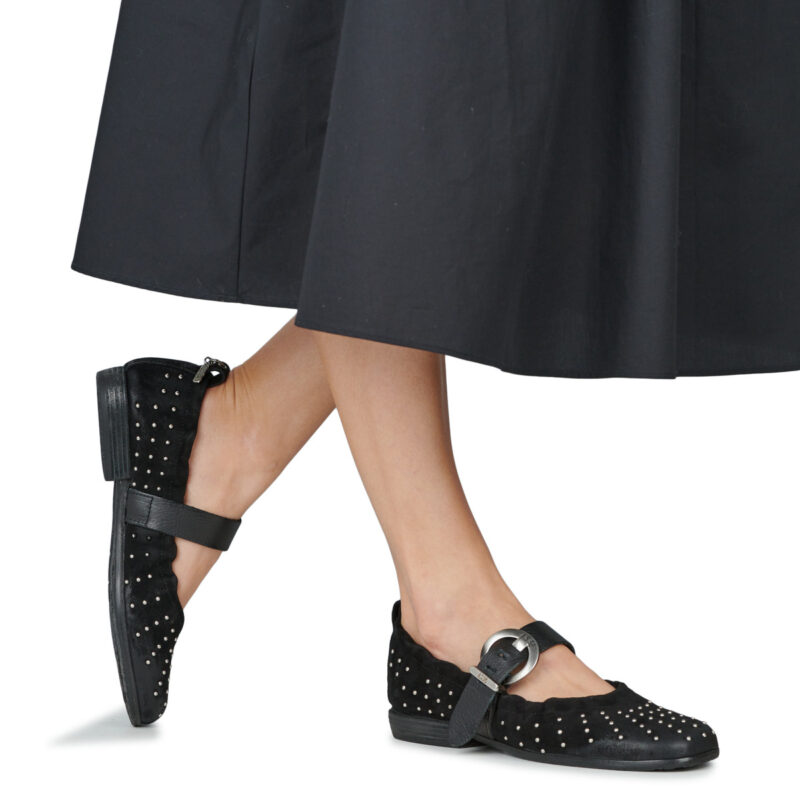 Airstep AS98 ZANNA BALLET Schwarze flache Sandalen f&uuml;r Damen - Gr&ouml;&szlig;e 8