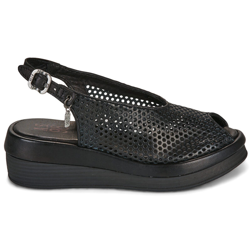 Airstep / A.S.98 SALIS PERF Schwarz Keilabsatz Sandalen Damen - 2