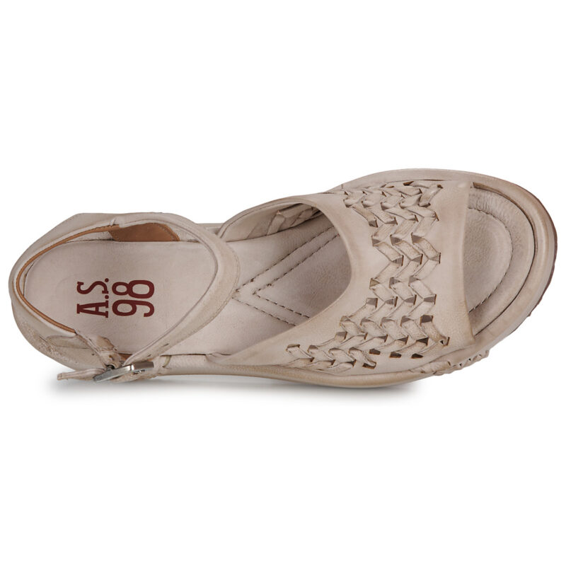 Airstep / A.S.98 MANOLA SANDAL Beige Keilabsatz-Sandalen Damen - 6