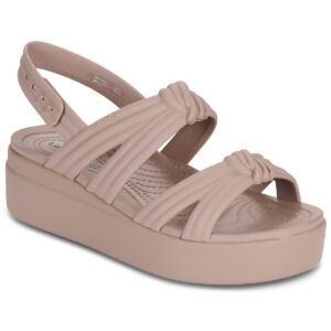 Crocs BROOKLYN KNOT LOW WEDGE Beige Sandali bassi Donna