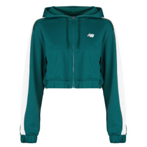 Felpe con cappuccio New Balance INTERLOCK FULL ZIP Verde Felpe con cappuccio Donna