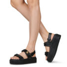 Steve Madden BIG MONA Nero Sandali con zeppa Donna - 8