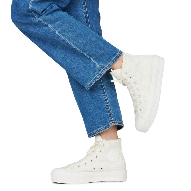 Converse Chuck Taylor All Star Lift Bianco Sneakers alte Donna - 8