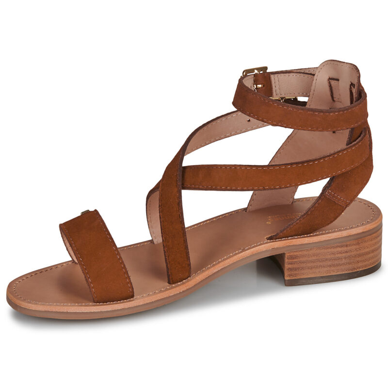 Les Tropeziennes par M.Belarbi HOCEAN SUEDE Marron Sandales &agrave; talons Femme - 4