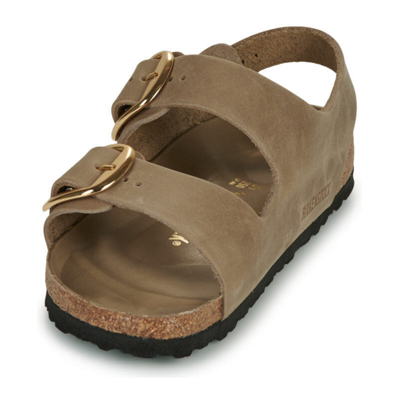 BIRKENSTOCK Milano Big Buckle Pelle / Huil&eacute; / Tabacco / Brown / Stretto Beige Sandali bassi Donna - 3