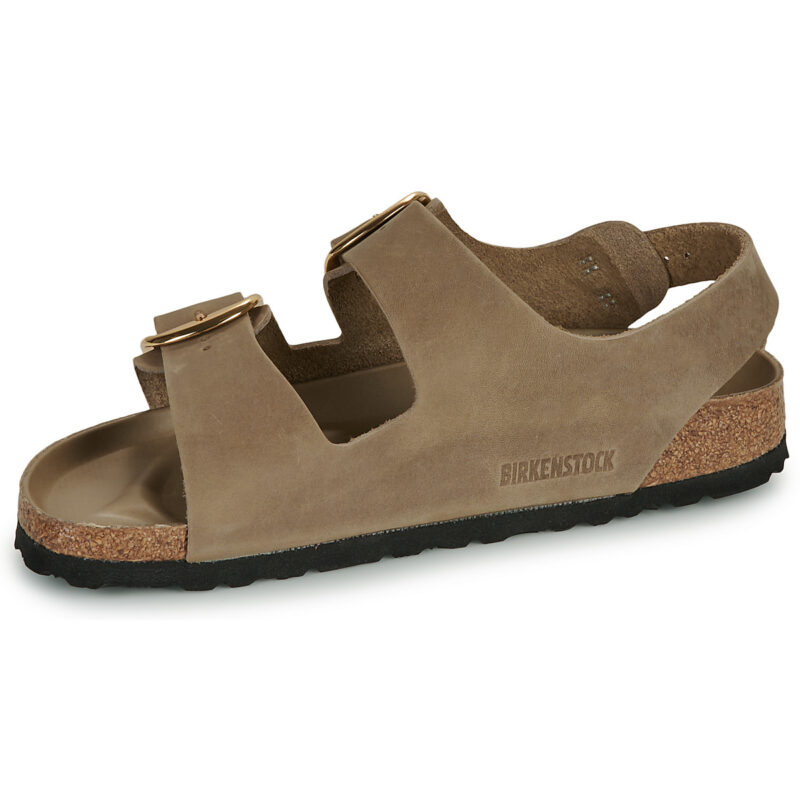 BIRKENSTOCK Milano Big Buckle Pelle / Huil&eacute; / Tabacco / Brown / Stretto Beige Sandali bassi Donna - 4