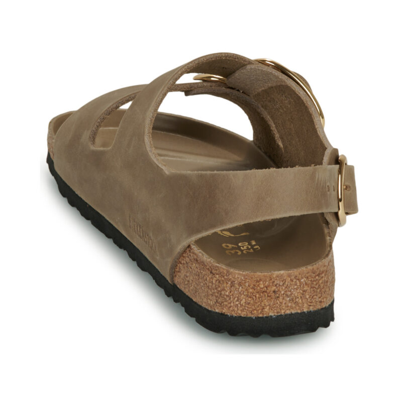 BIRKENSTOCK Milano Big Buckle Pelle / Huil&eacute; / Tabacco / Brown / Stretto Beige Sandali bassi Donna - 5