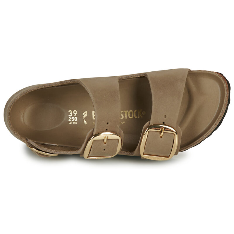 BIRKENSTOCK Milano Big Buckle Pelle / Huil&eacute; / Tabacco / Brown / Stretto Beige Sandali bassi Donna - 6