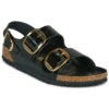 BIRKENSTOCK Milano Big Buckle Pelle / Naturel / Verni / Black / Regular Nero Sandali bassi Donna