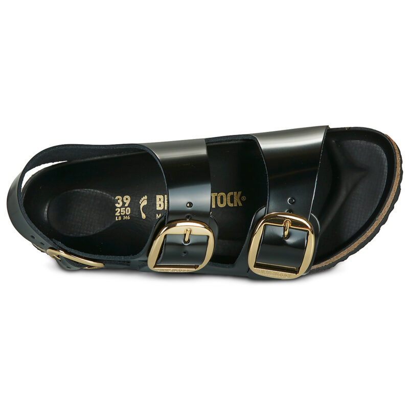 BIRKENSTOCK Milano Big Buckle Pelle / Naturel / Verni / Black / Regular Nero Sandali bassi Donna - 6