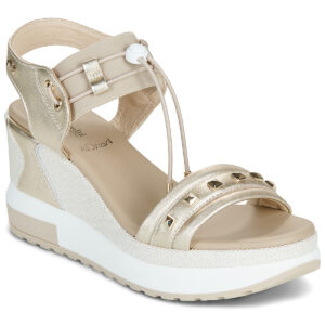 Sandalias de cu&ntilde;a doradas para mujer NeroGiardini E616052D-418