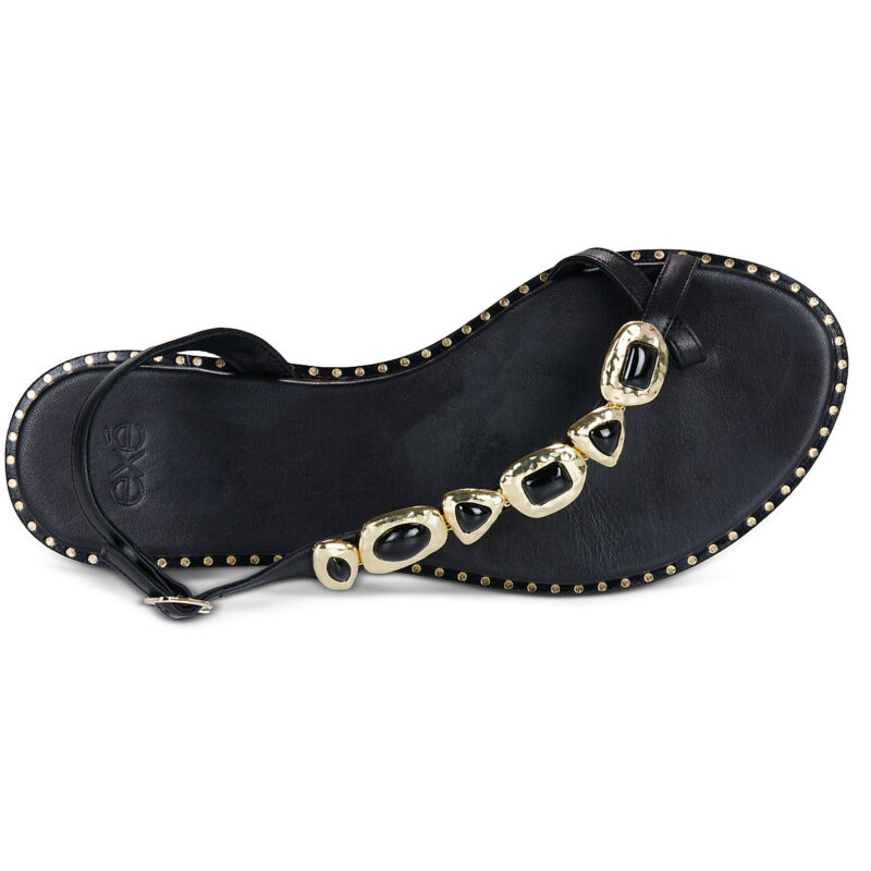 Exé Shoes 557 IRENE-LEATHER-BLACK Nero Sandali bassi Donna - 6