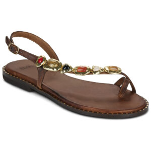 Exé Shoes  557 IRENE-LEATHER-BROWN  Marrone -  Sandali bassi  Donna