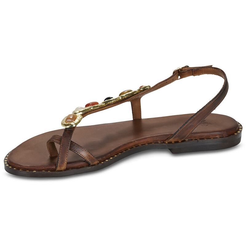 Ex&eacute; Shoes 557 IRENE-LEATHER-BROWN Marrone Sandali bassi Donna - 4