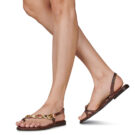 Ex&eacute; Shoes 557 IRENE-LEATHER-BROWN Marrone Sandali bassi Donna - 8