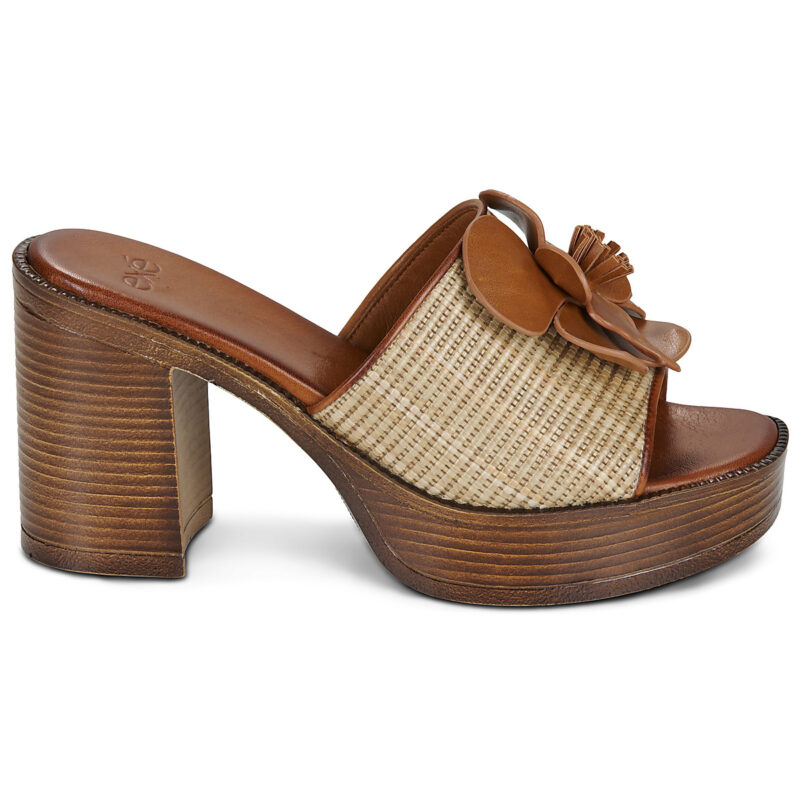 Ex&eacute; Shoes 595 CECILIA-RAFFIA-BEIGE-TAN Marrone Ciabatta Donna - 2