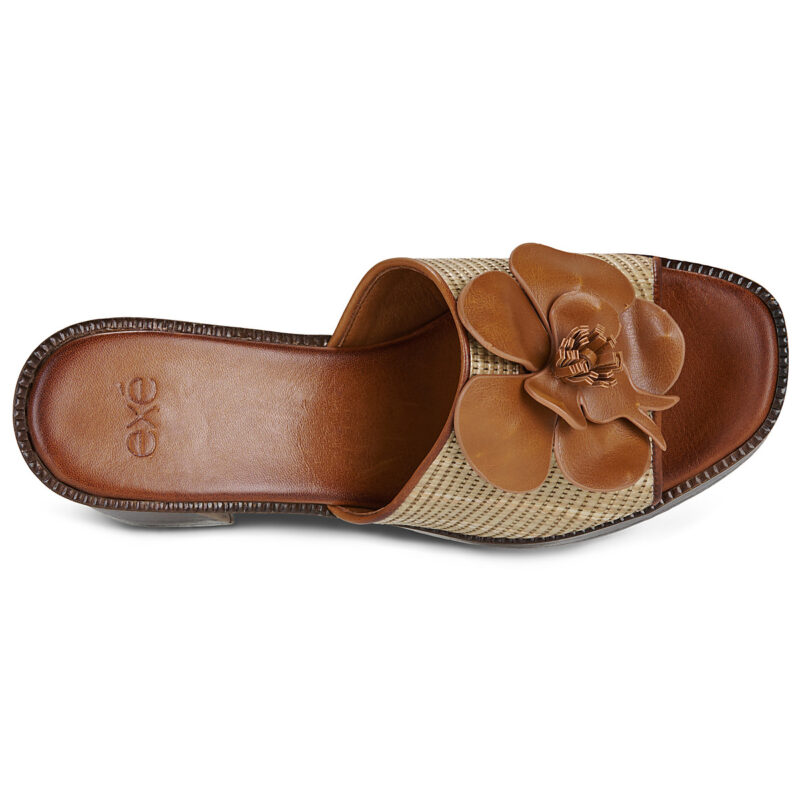 Ex&eacute; Shoes 595 CECILIA-RAFFIA-BEIGE-TAN Marrone Ciabatta Donna - 6