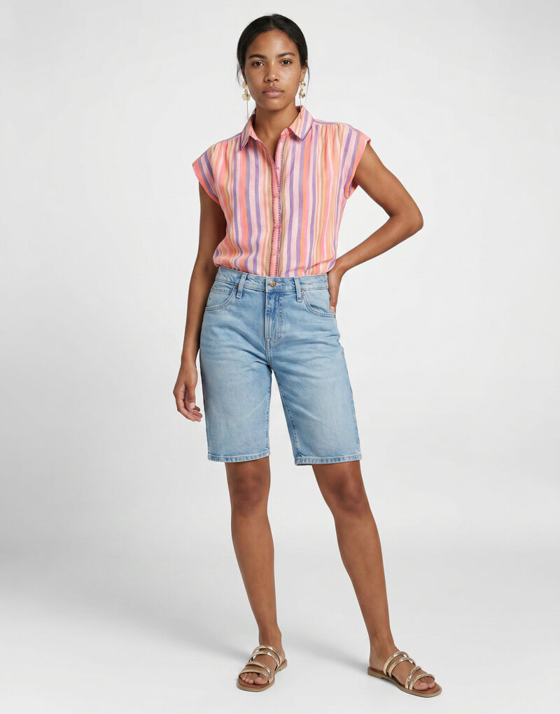 Shorts Lee 5 POCKET SHORT BILLIE Blu Shorts Donna - 2
