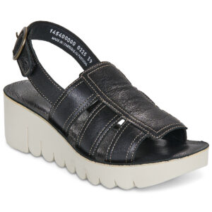 Fly London Sandales compens&eacute;es noires YOLF pour femmes
