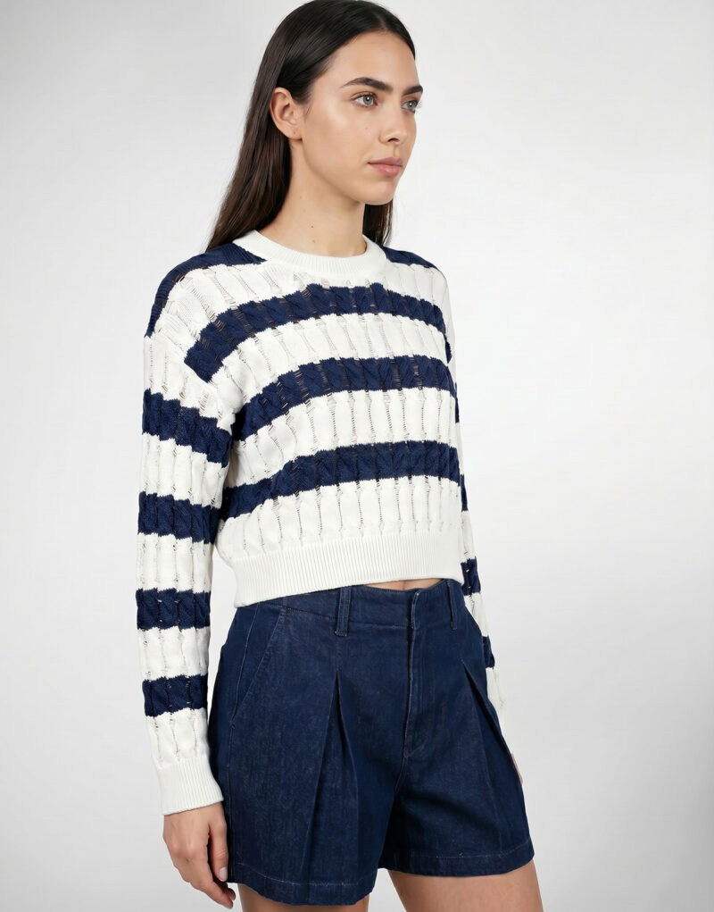 Maglione Tommy Jeans TJW LOOSE CABLE SWEATER EXT Bianco Maglioni Donna - 4